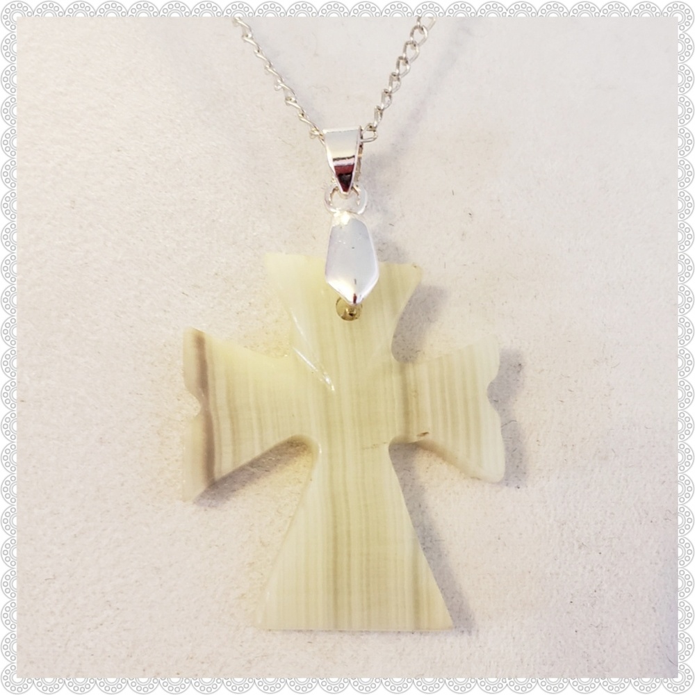 New Cross on an 18” Sterling Silver Curb Chain